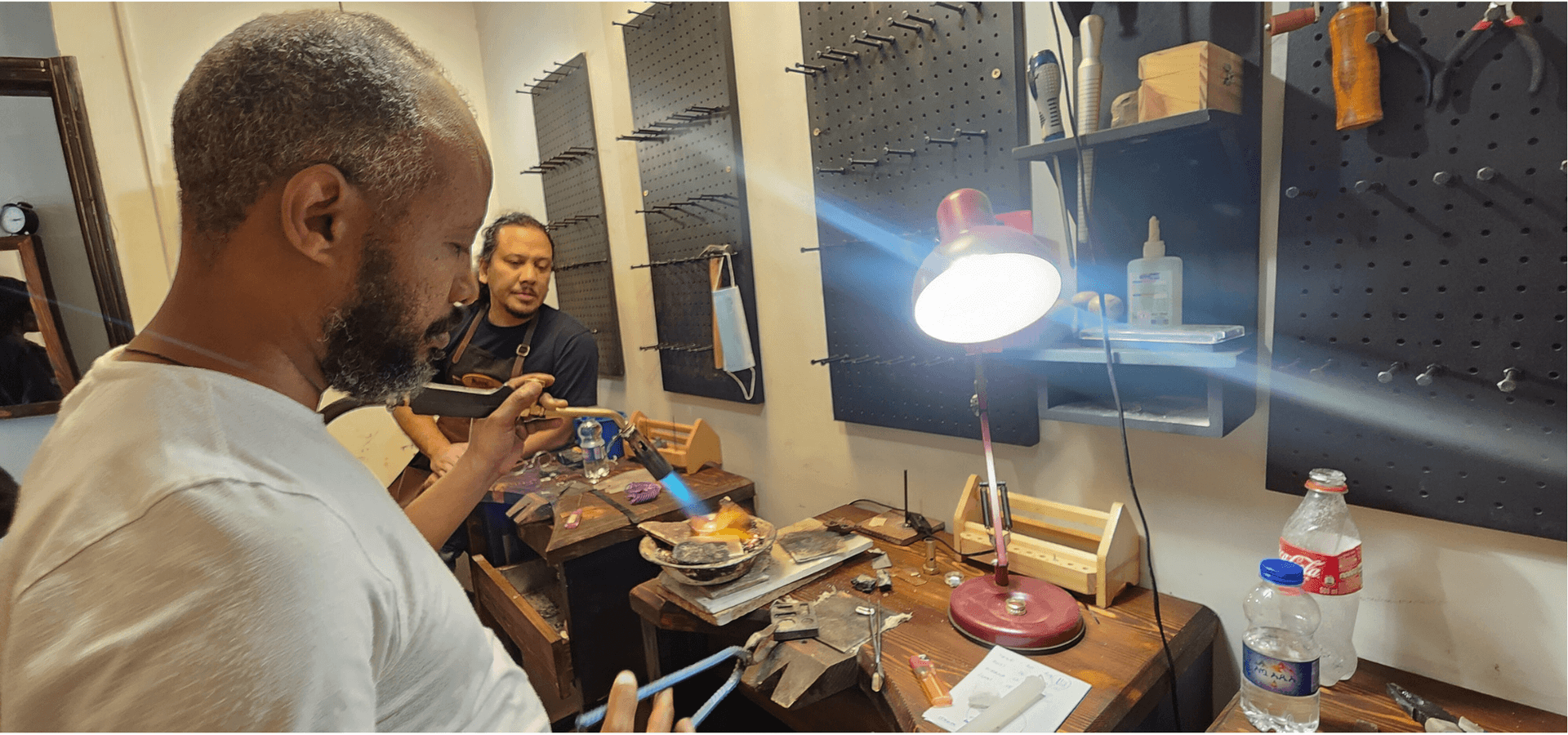 Artisan at work - Traditional Ethiopian jewelry craftsmanship