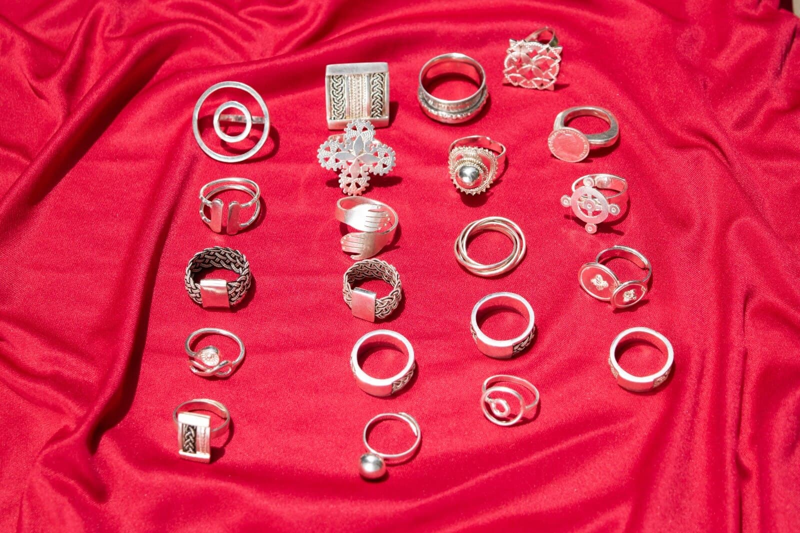 A spread of handcrafted Anne Silver jewelry